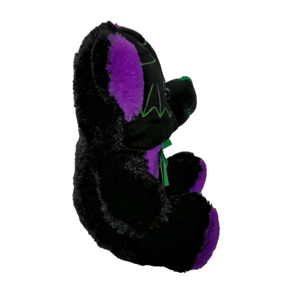 Puli Halloween Black Purple Bat Teddy Bear Plush Stuffed Animal 8" - Picture 2 of 7